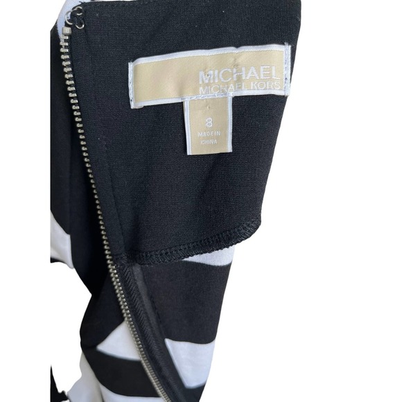 Michael Kors Black and White Colorblock Striped Dress - Picture 5 of 11